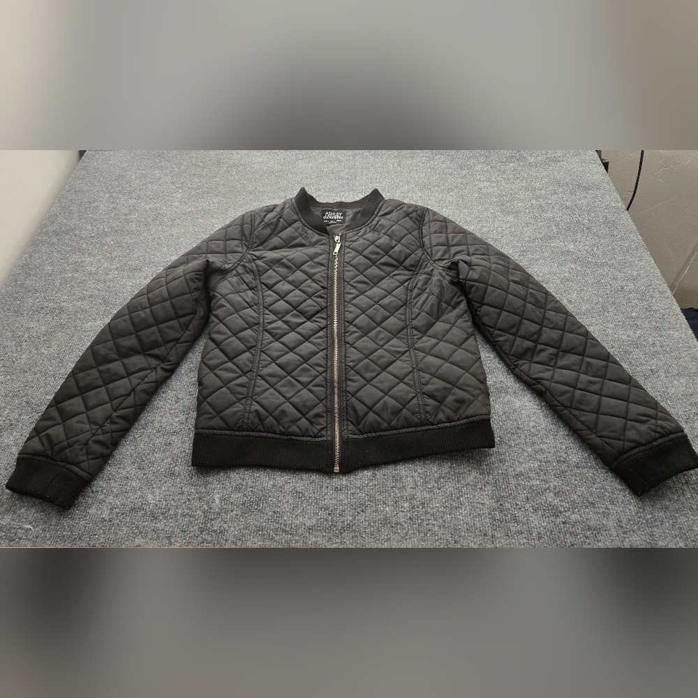 Ashley By 26 International Outerwear Black Quilted Jacket Size Large - Picture 2 of 8
